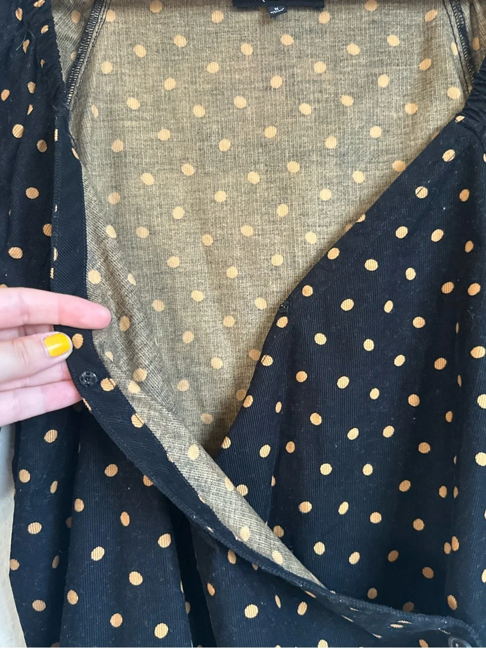 Madewell Corduroy Polka Dot Wrap Top